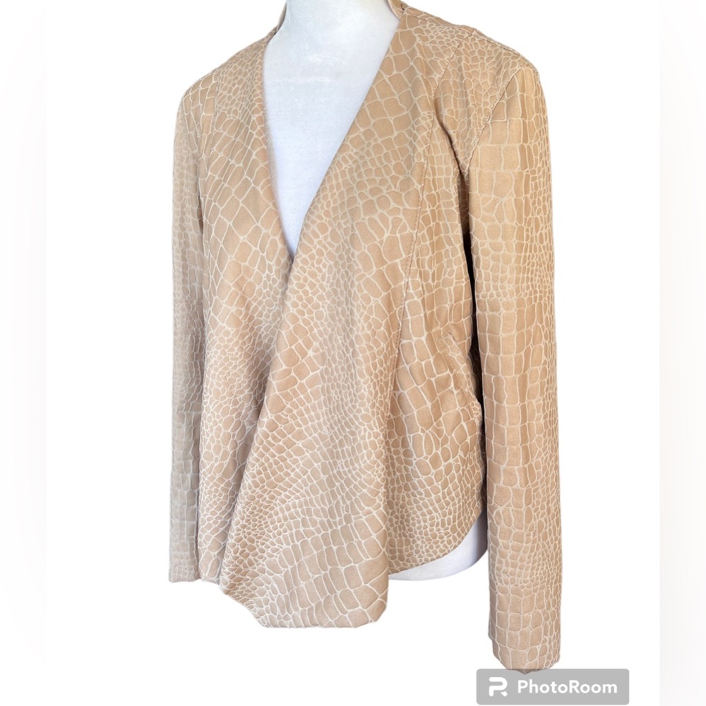 Blank Nyc Croc Pattern Draped Wrap Jacket In Wish… - image 3